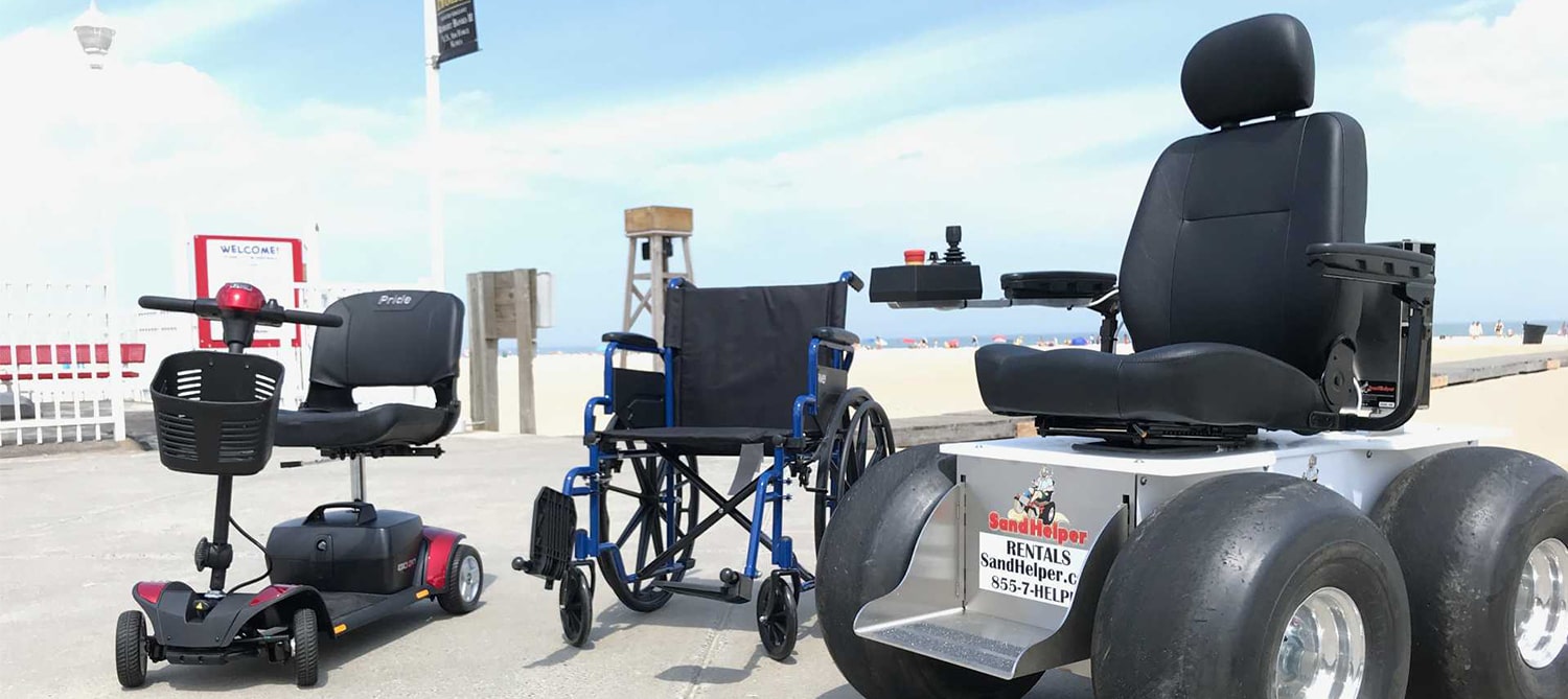 Portable scooter and beach wheelchair rental on Ocean City, MD  Boardwalk